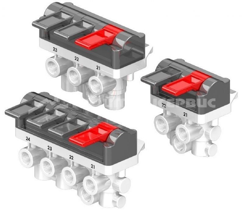 Пневмокнопка (одинарная с датчиком) ELECTRICAL DUMP AIR BUTTON 4 HOLE SINGLE 6RR32K101BE