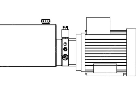 Станция насосная гидравлическая TDDL-00-1015-CT385-0400-001: 22MPa. 380V 4 KW. 1450RPM 5,8cc/r 20L Tank steel round horizontal. SV-08-2NCP-M-AC220V. Port G3/8" With 2 button remote cable