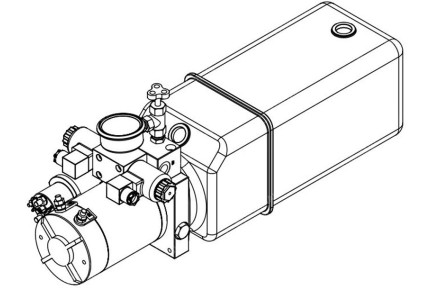 Станция насосная гидравлическая TDDL-00-2002-DC2-0200-00001 12 MPa. DC24V 1,6KW 2500RPM. 2.7cc/r 12L Tank plastic horizontal. DSG-02-3C6-DC24V. Port G3/8" pressure gauge