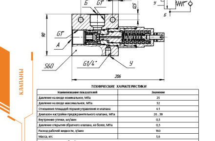 Гидроклапан тормозной ГУ 25 В3 000 (аналоговая замена 1CE-145F8W30B314377)